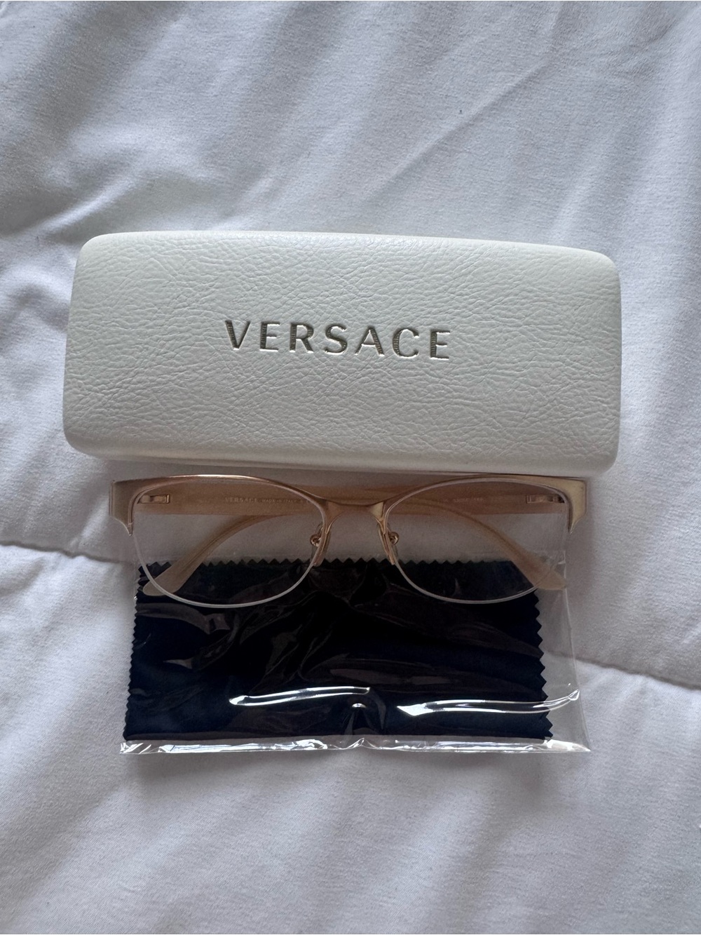 Versace Gold and Clear Women's Glasses